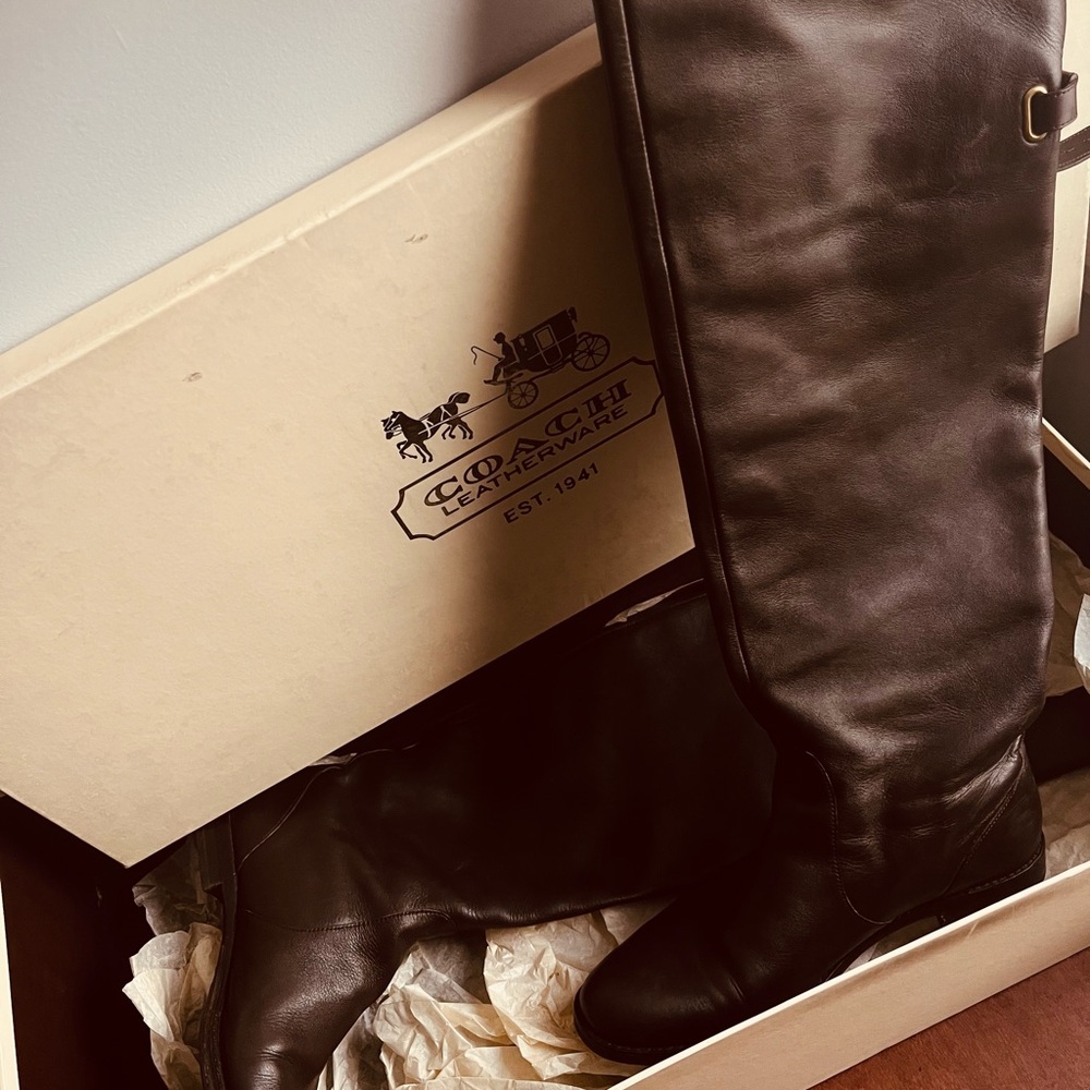 Coach Chestnut Leather Boots